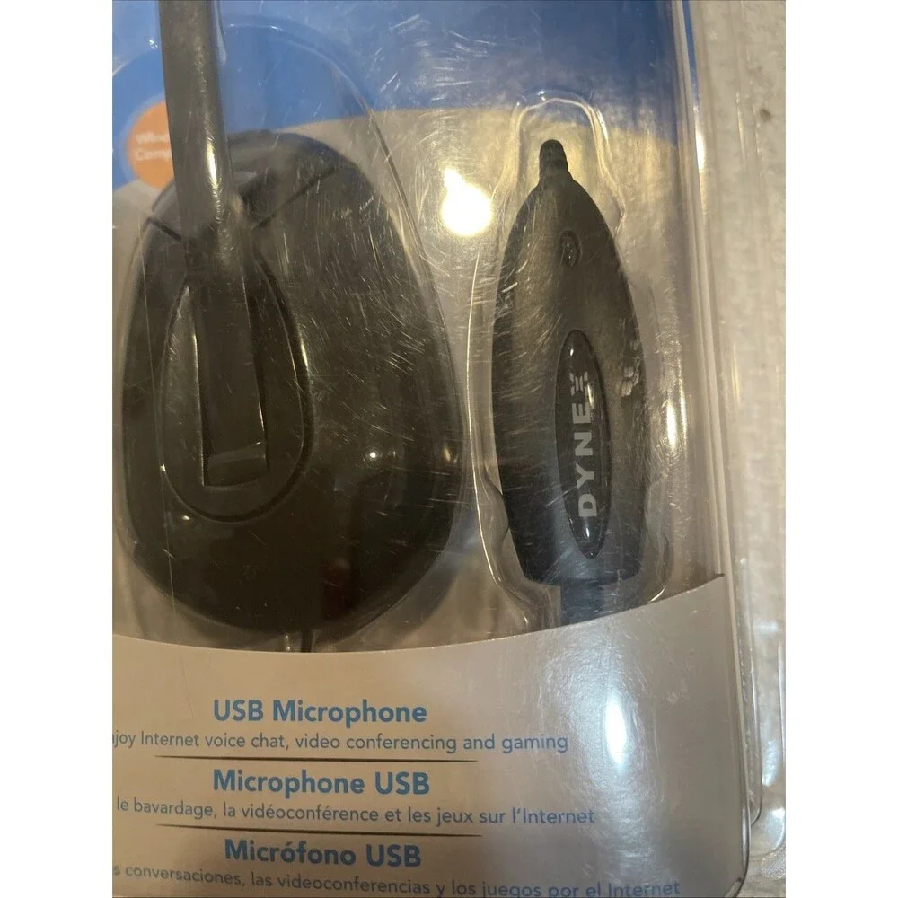 Dynex Wired USB Mic Microphone, For Computer PC Desktop, Black, DX-USBMIC13, NEW